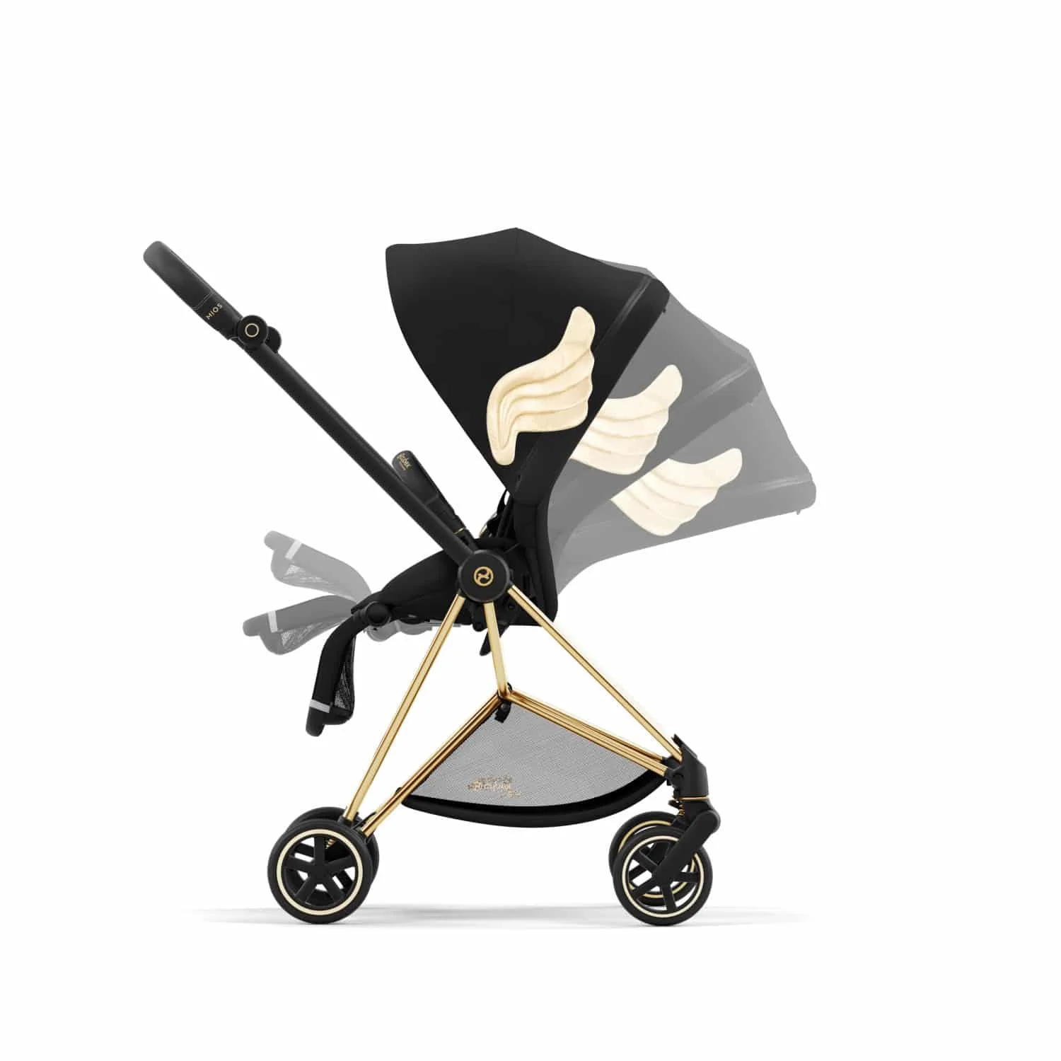 Coche Cybex MIOS 3 Gold Jeremy Scott Wings 2 Coche Cybex MIOS 3 Gold Jeremy Scott Wings - Imagen 2
