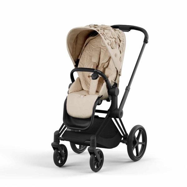 Coche Cybex PRIAM 4 Matte Black Simply Flowers Nude Beige
